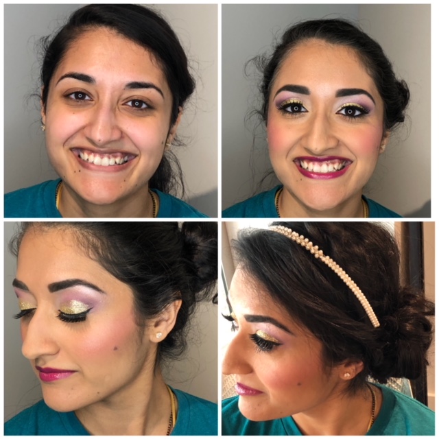 Before and After Glam Makeup