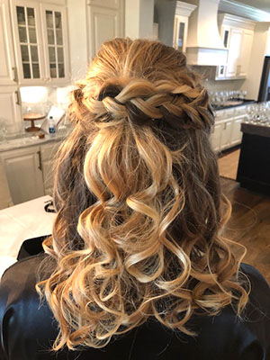 half up braided hair