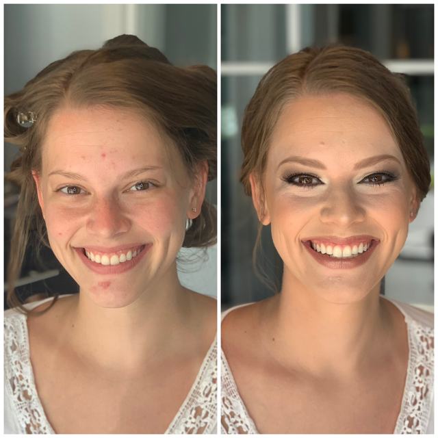 before after hair and makeup