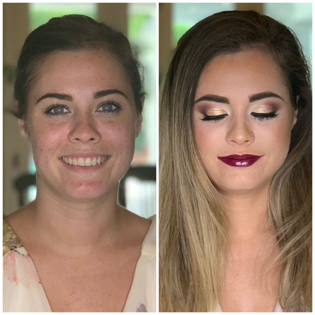 before and after professional makeup shots