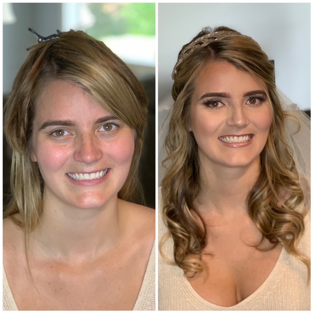 before and after wedding hair makeup