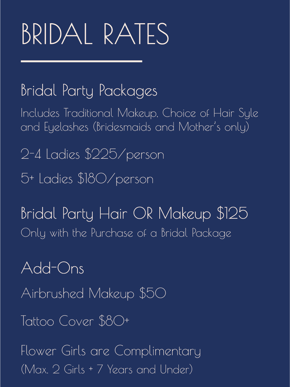 Wink Bridal Party Makeup Pricing 2023